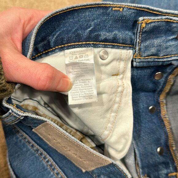 Everlane NWT Summer Slouch Button Front Blue Jean Denim Organic Cotton Women 28 - Picture 10 of 11